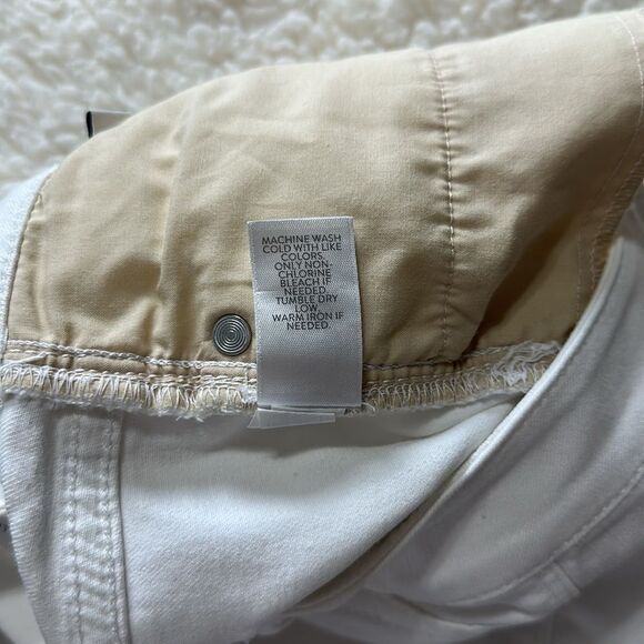 J. Jill 12 White Authentic Fit Cropped Raw Fringe Hem Jeans - Picture 14 of 16